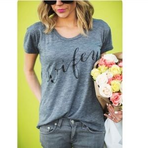 Wifey ILY couture grey tee / small/